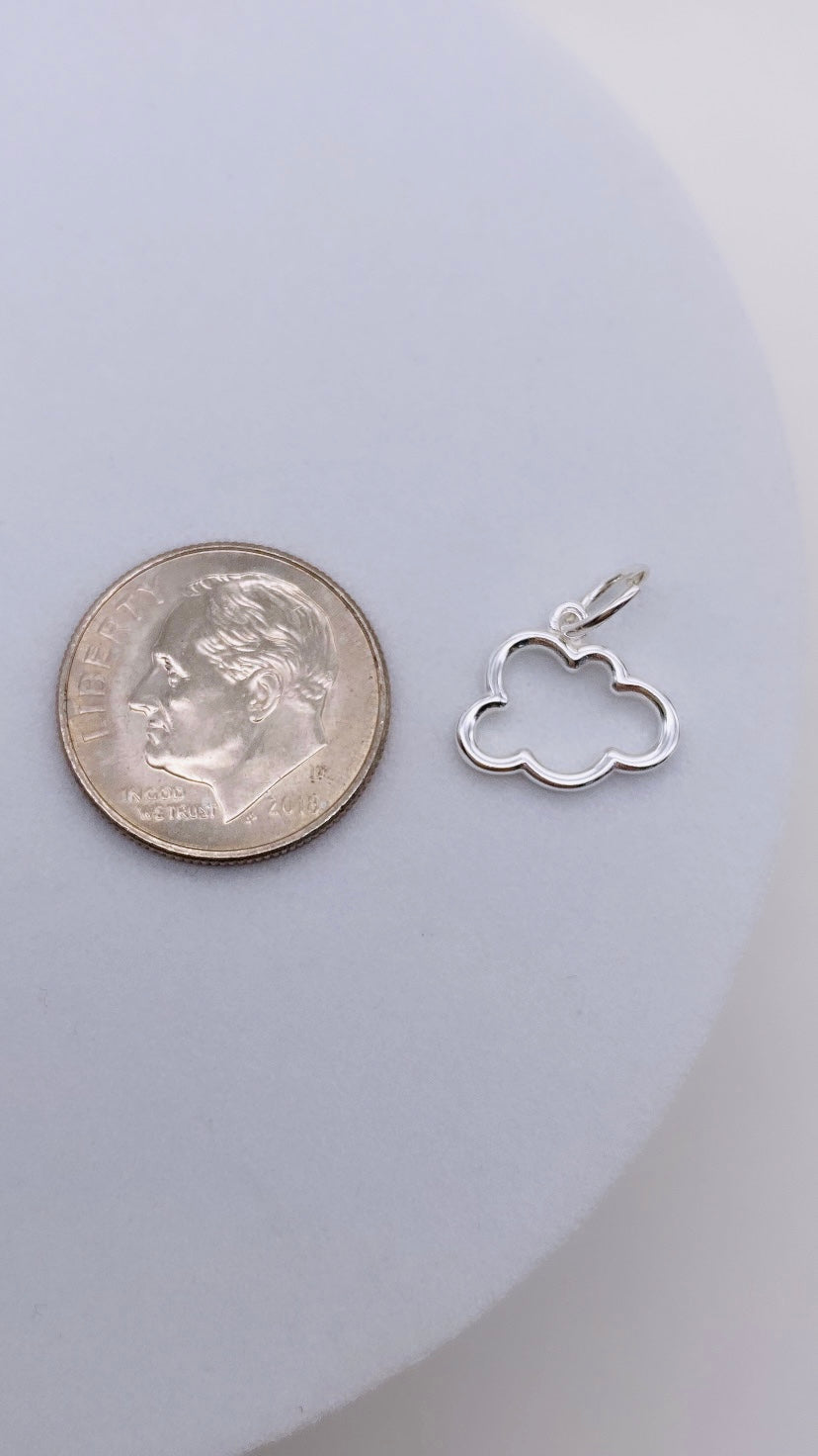 Cloud outline Sterling Silver Charm