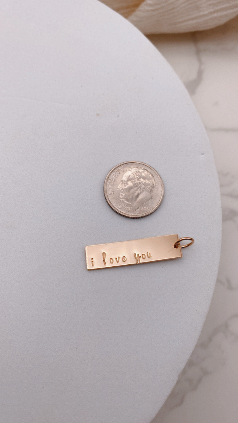 Vertical I LOVE YOU pendant