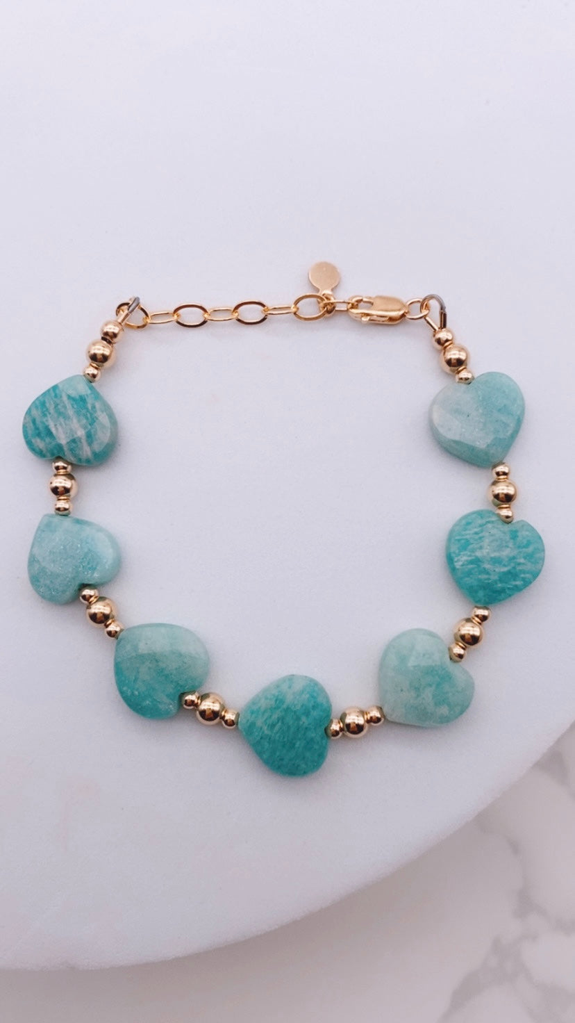 Heart Amazonite Bracelet