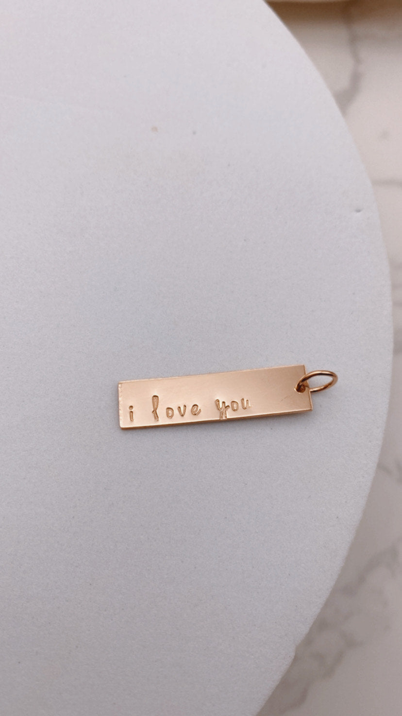 Vertical I LOVE YOU pendant