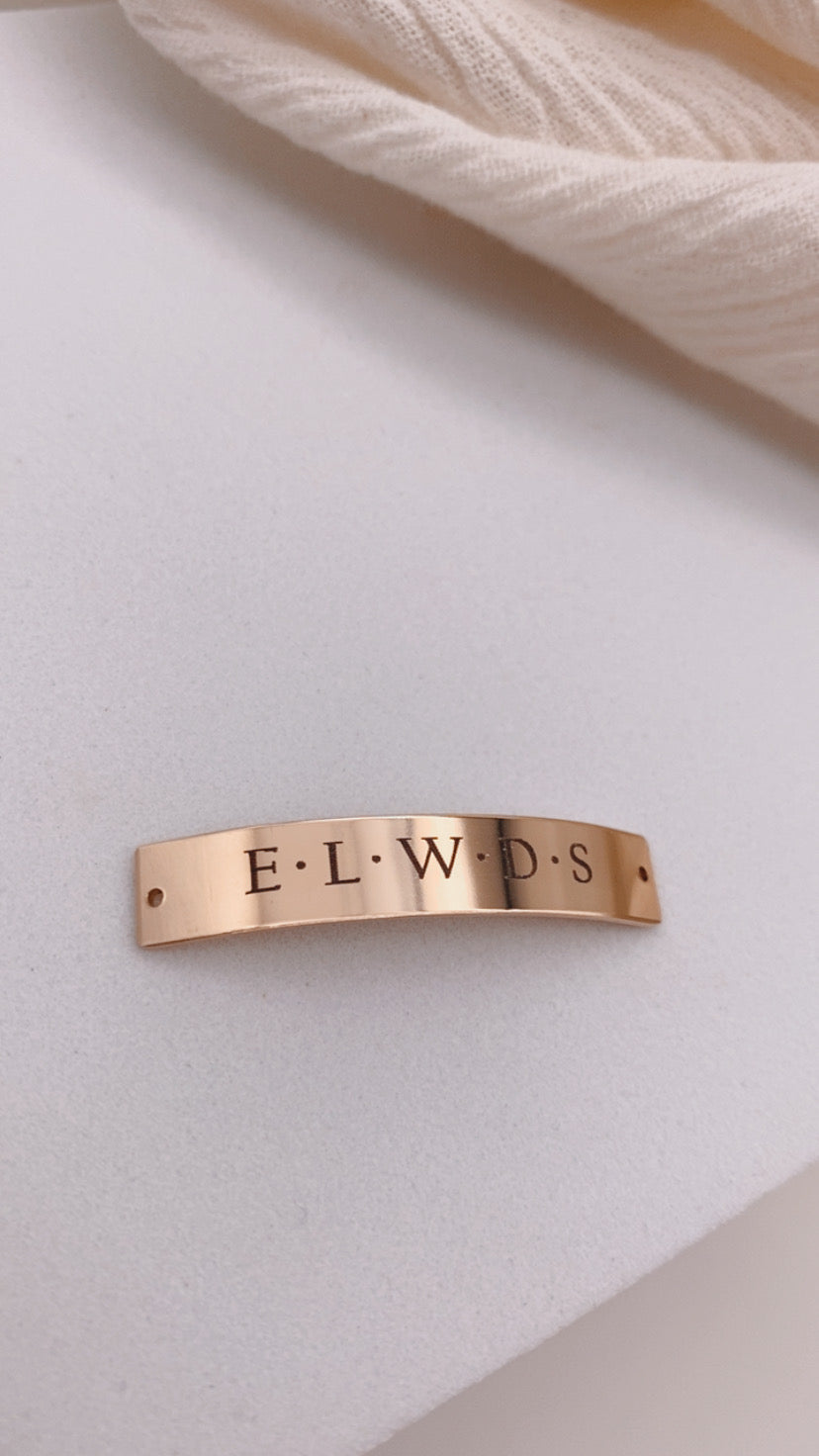 Thick Bar Bracelet - LASER ENGRAVED - Gold Filled