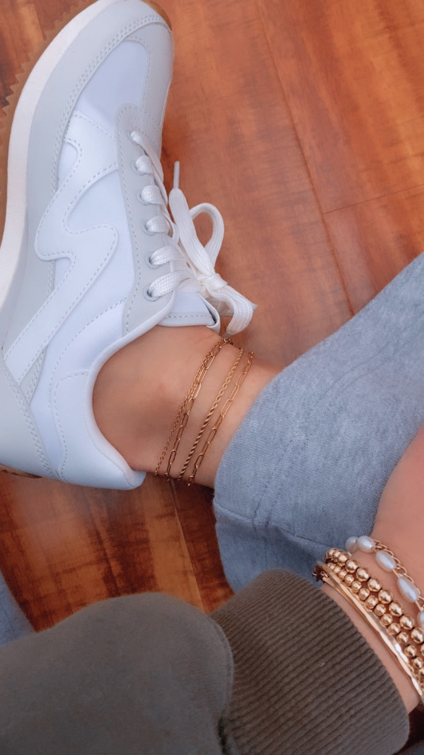 Paperclip w/ cable chain - Double chain ANKLET