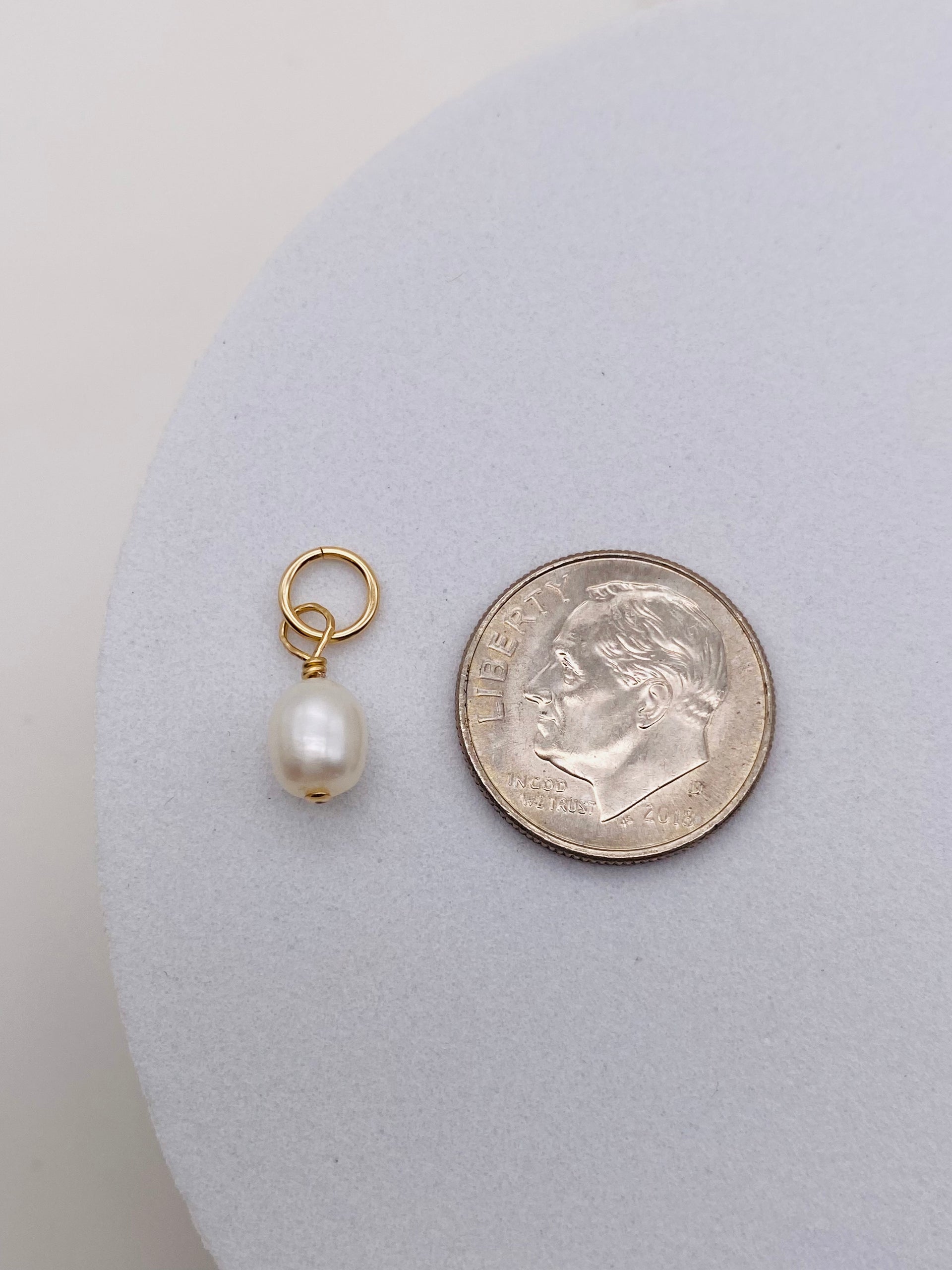 6MM Fresh Water Pearl Charm - Gold Filled