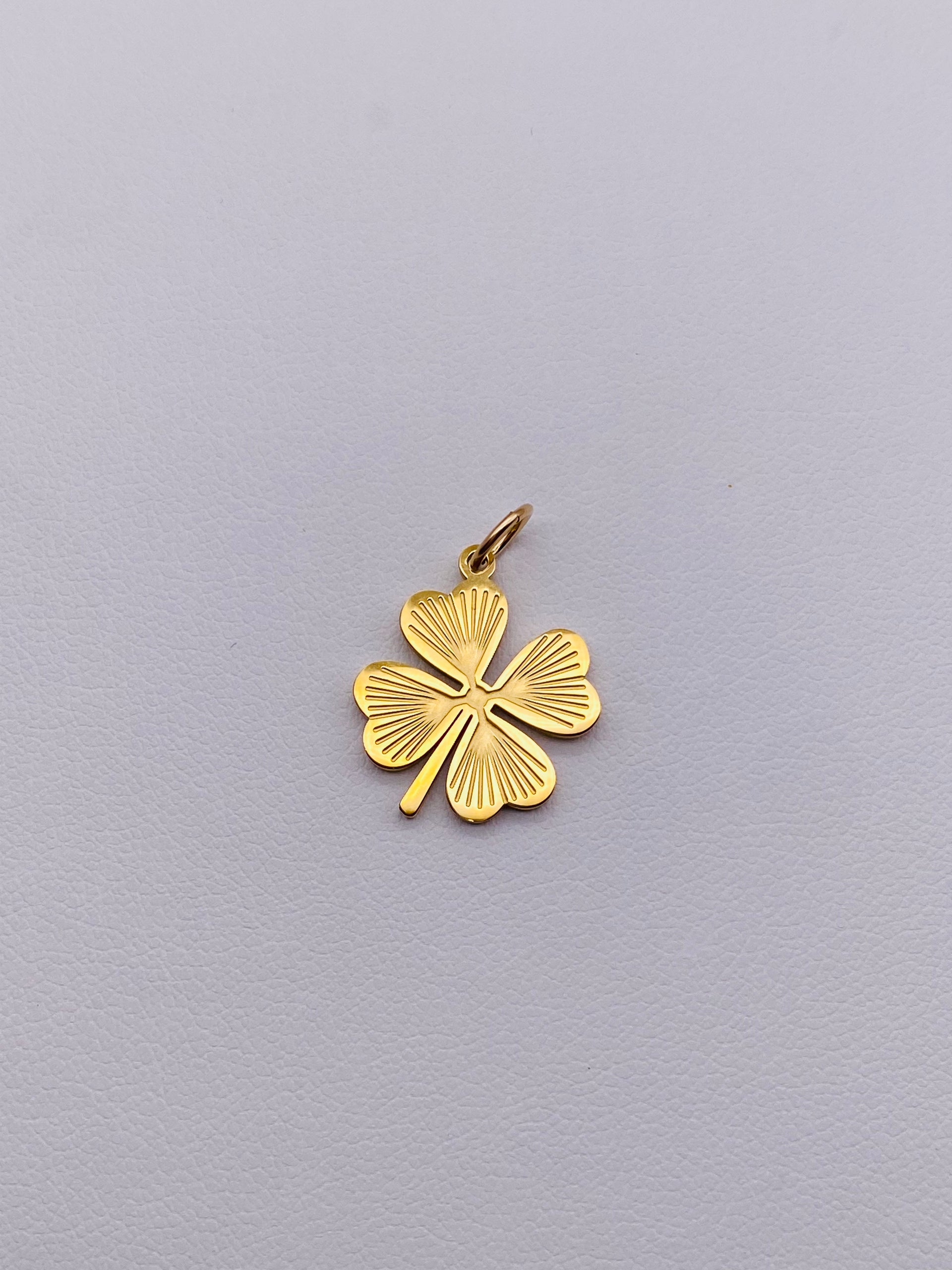 SUNBURST 4 LEAF CLOVER CHARM