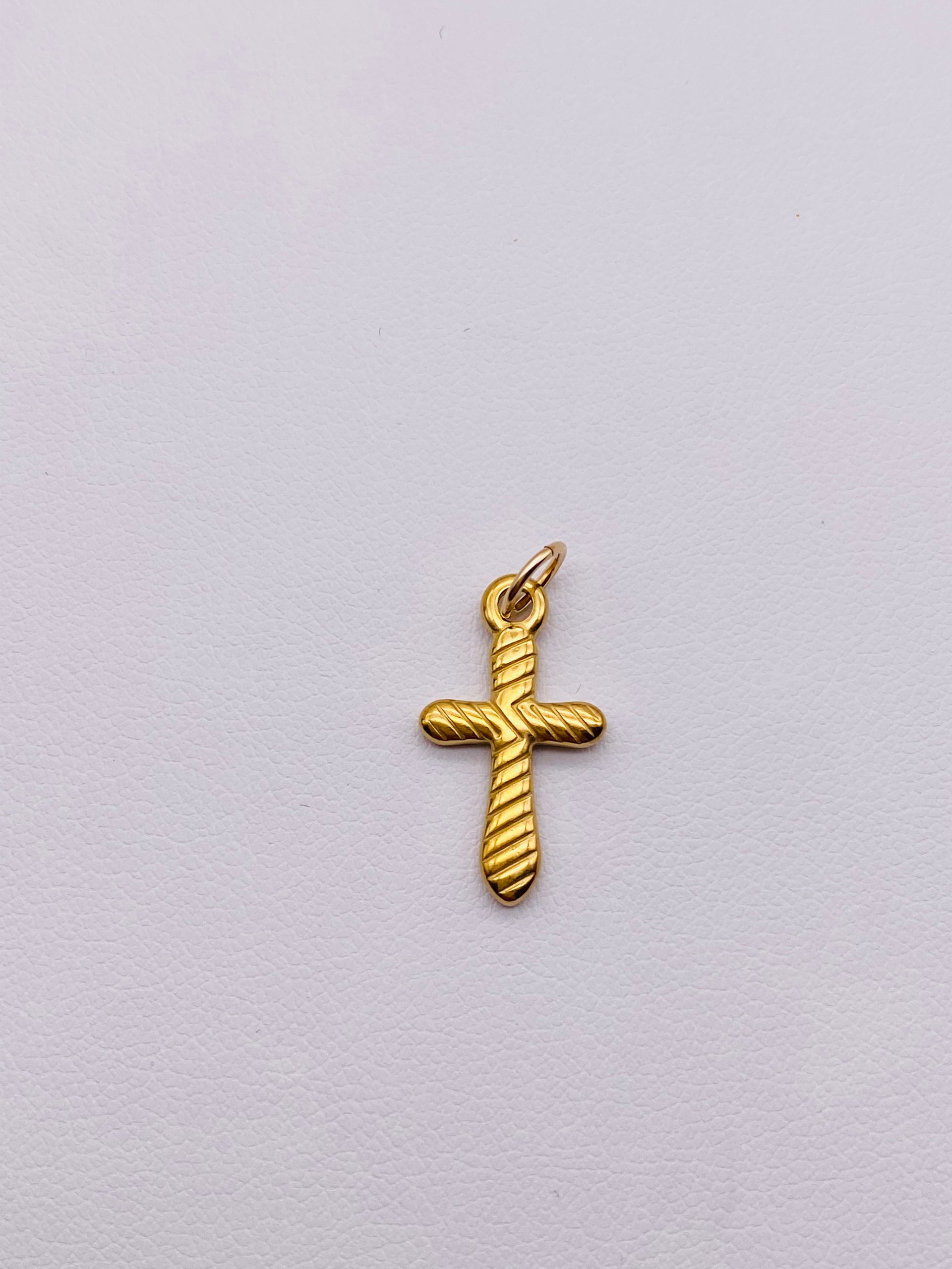 TEXTURED CROSS CHARM