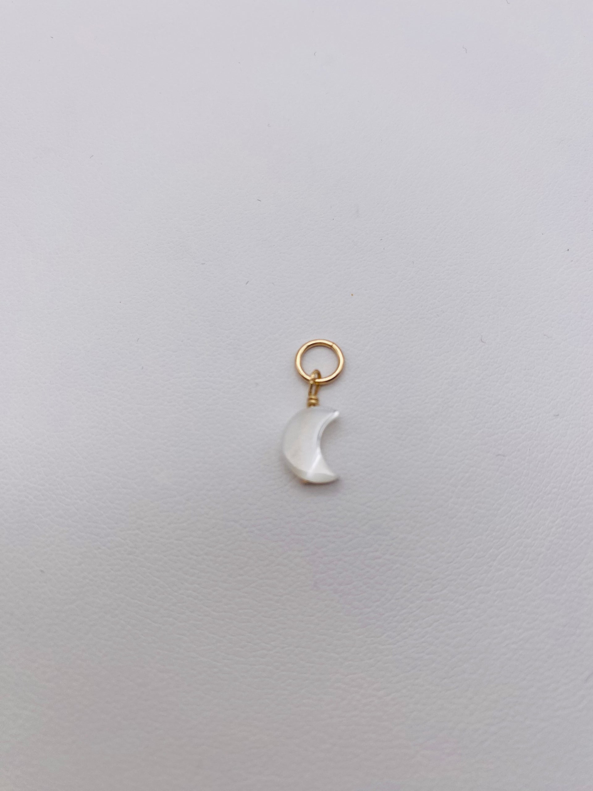 Moon Mother of Pearl Charm - Gold Filled