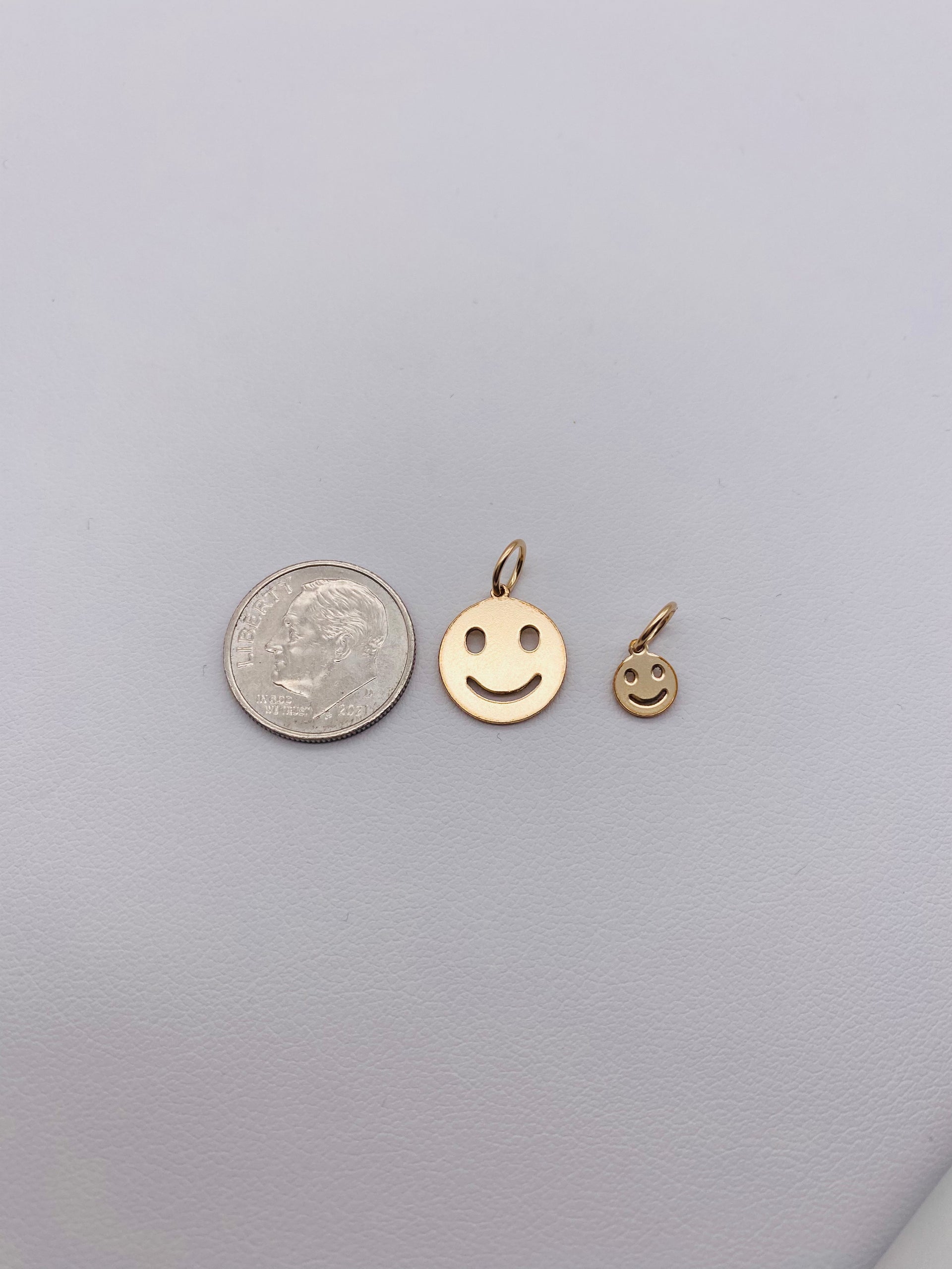 Smiley Face Charm - 2 sizes - Gold Filled