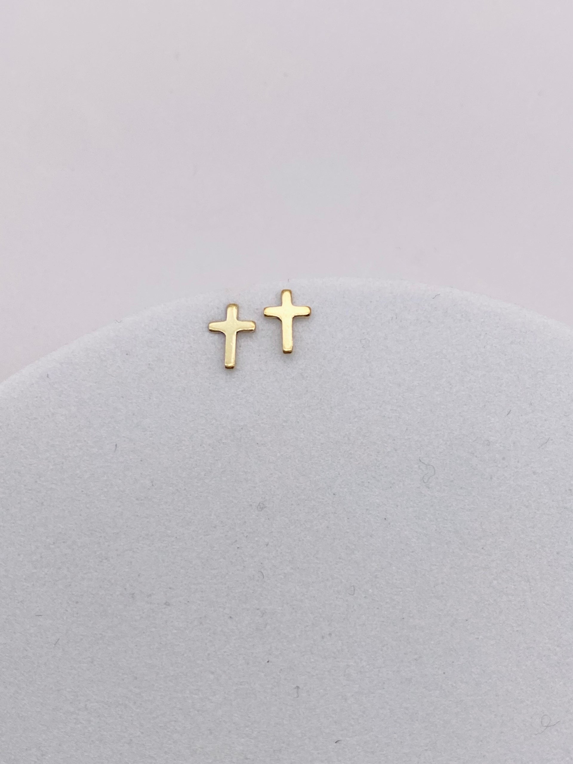 Cross Studs - Gold Filled