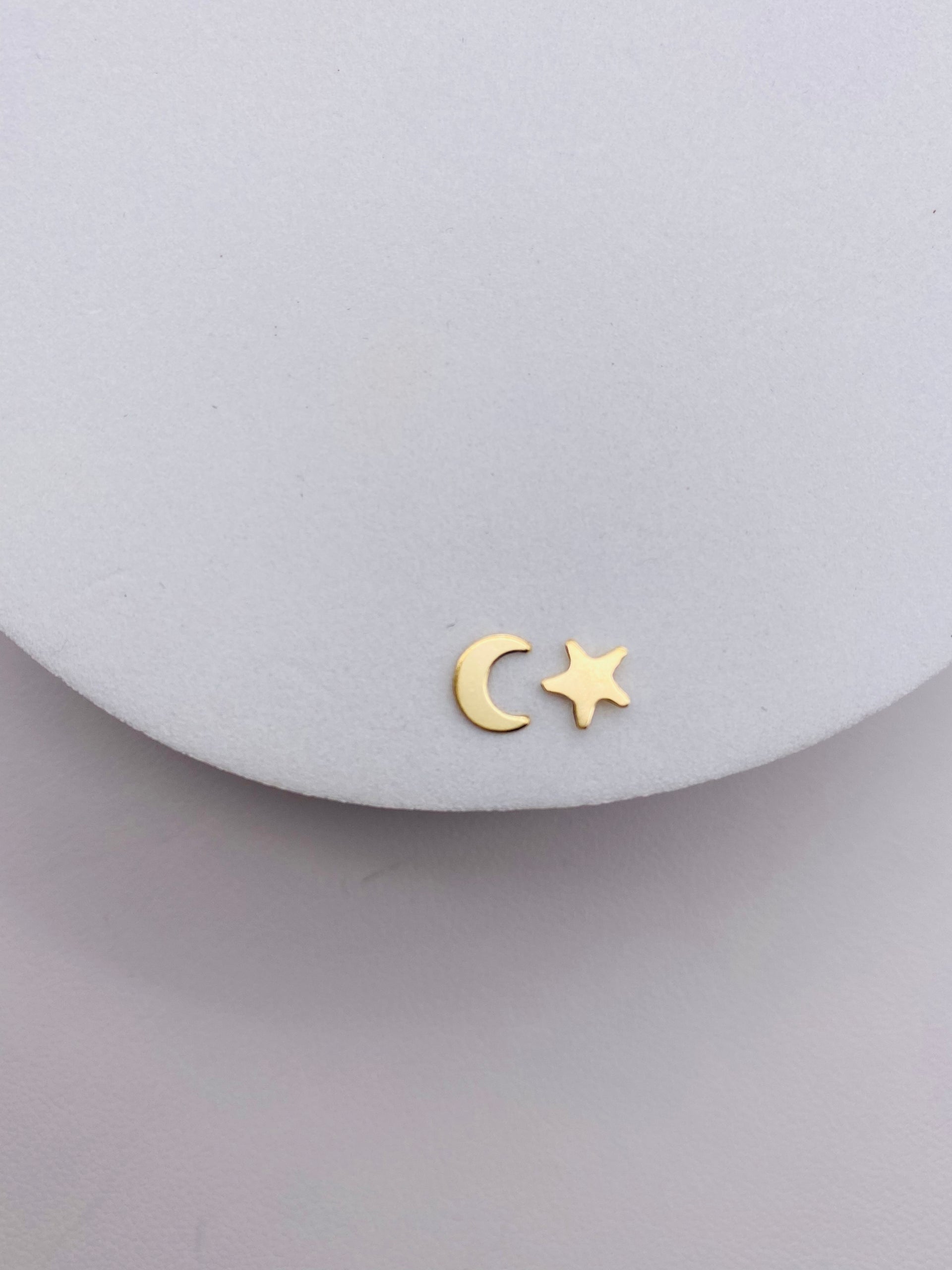 Moon & Star Studs - Gold Filled