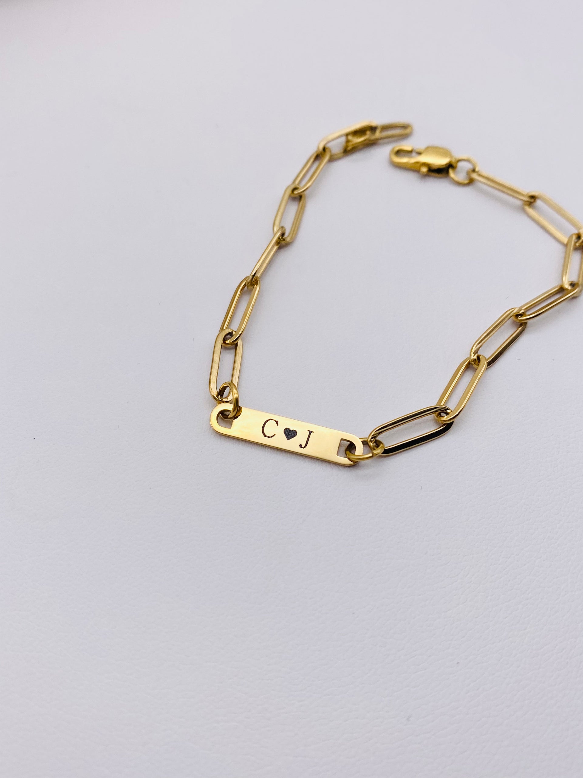 New Material Small Plate Paperclip BRACELET - LASER ENGRAVED