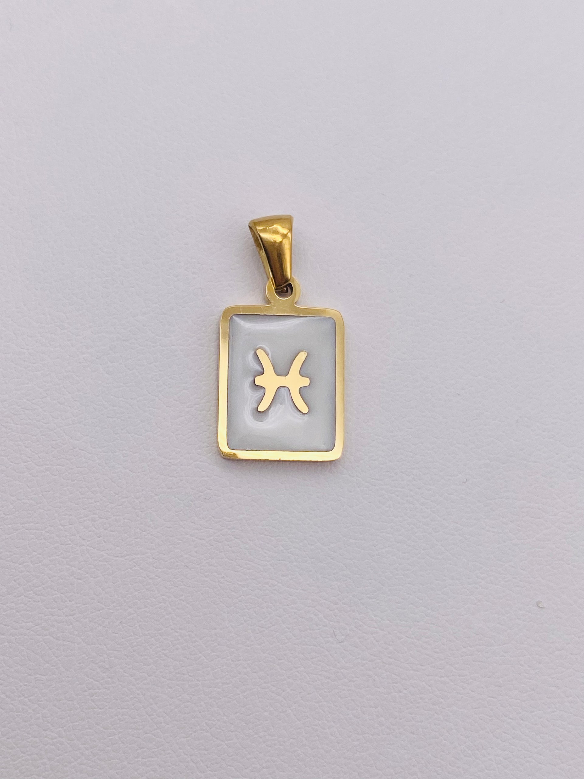 ZODIAC White Rectangle Charm