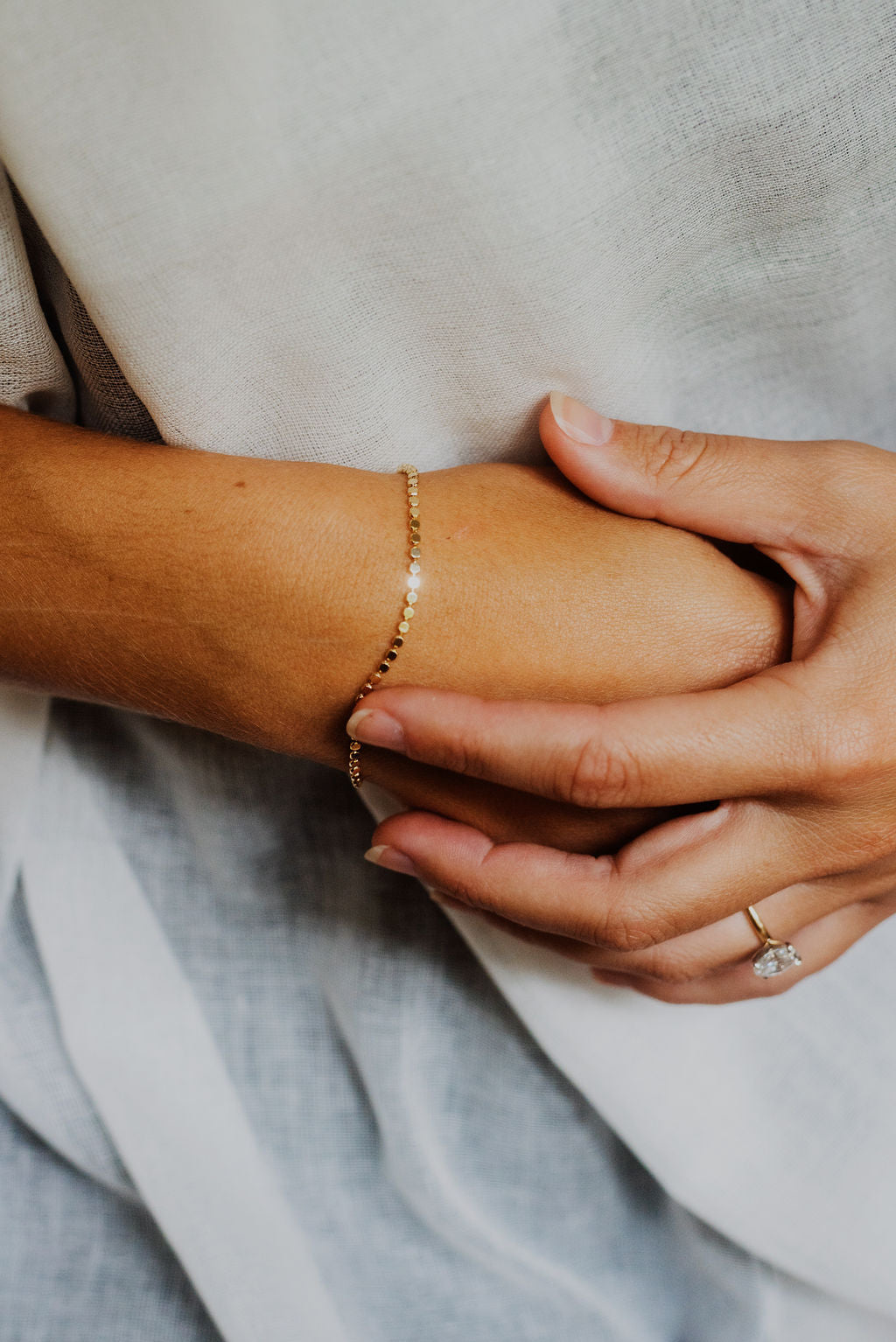 Flat Disc Shiny Bracelet