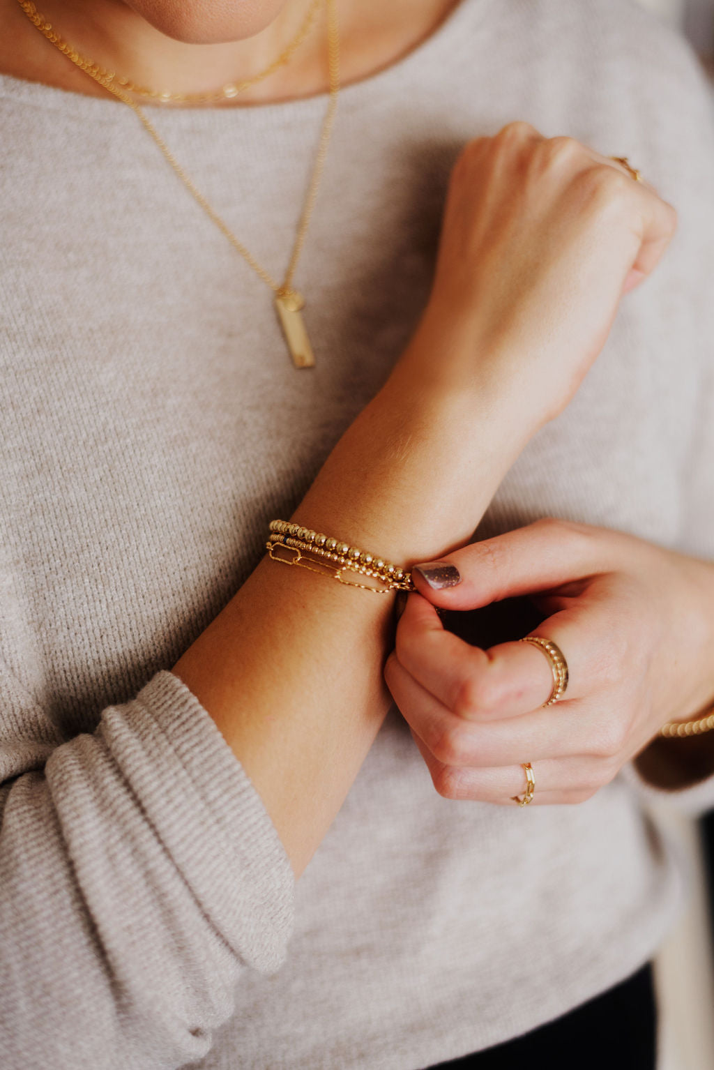 Paperclip Hammered Bracelet